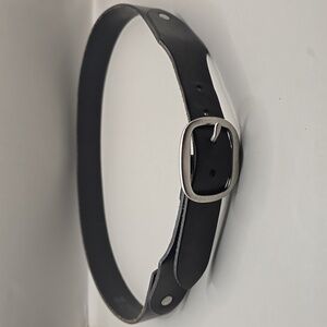 Vtg Gap Leather Belt Women's Small (32) Black Solid Brass Articulated Equestrian